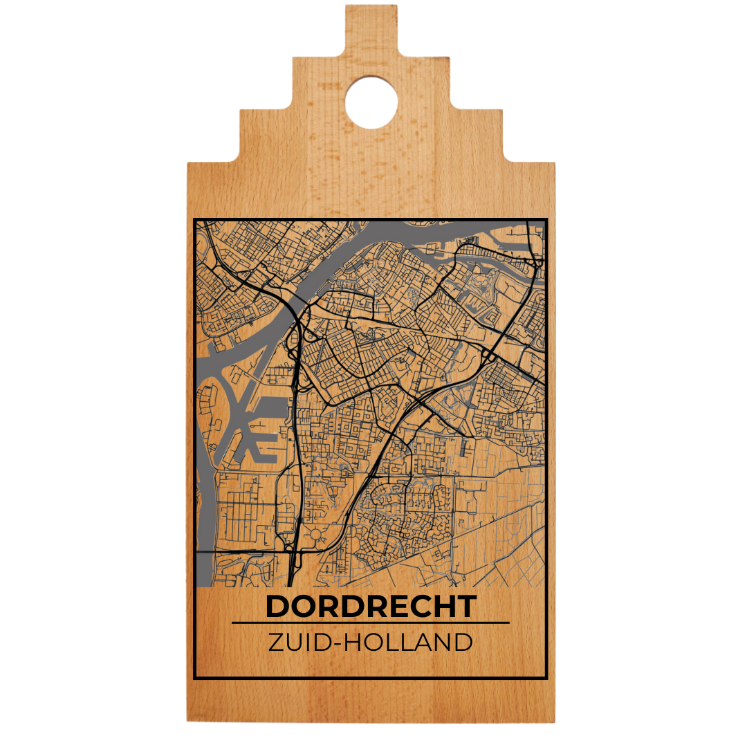 Borrelplank met Plattegrond  39x20 cm | Dordrecht