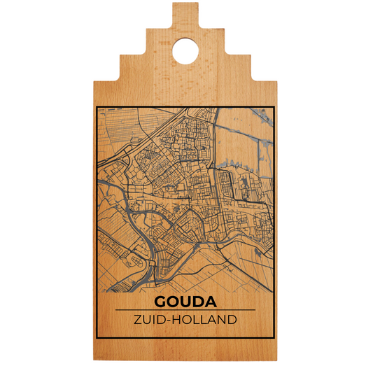 Borrelplank met Plattegrond  39x20 cm | Gouda