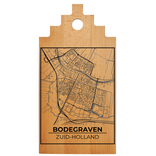 Borrelplank met Plattegrond  39x20 cm | Bodegraven