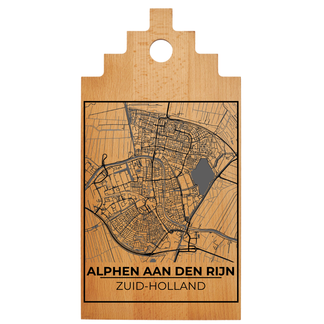 Borrelplank met Plattegrond  39x20 cm | Alphen aan den Rijn