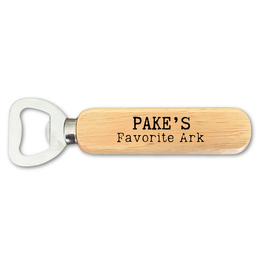 Bieropener Pake’s Favoriete Ark – Cadeau – gepersonaliseerd met gravure