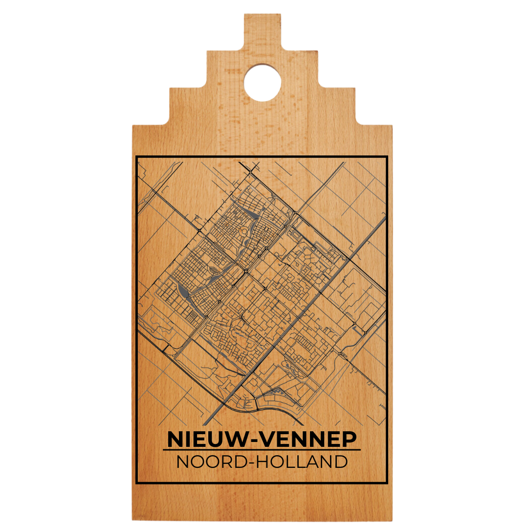 Borrelplank met Plattegrond  39x20 cm | Nieuw - Vennep