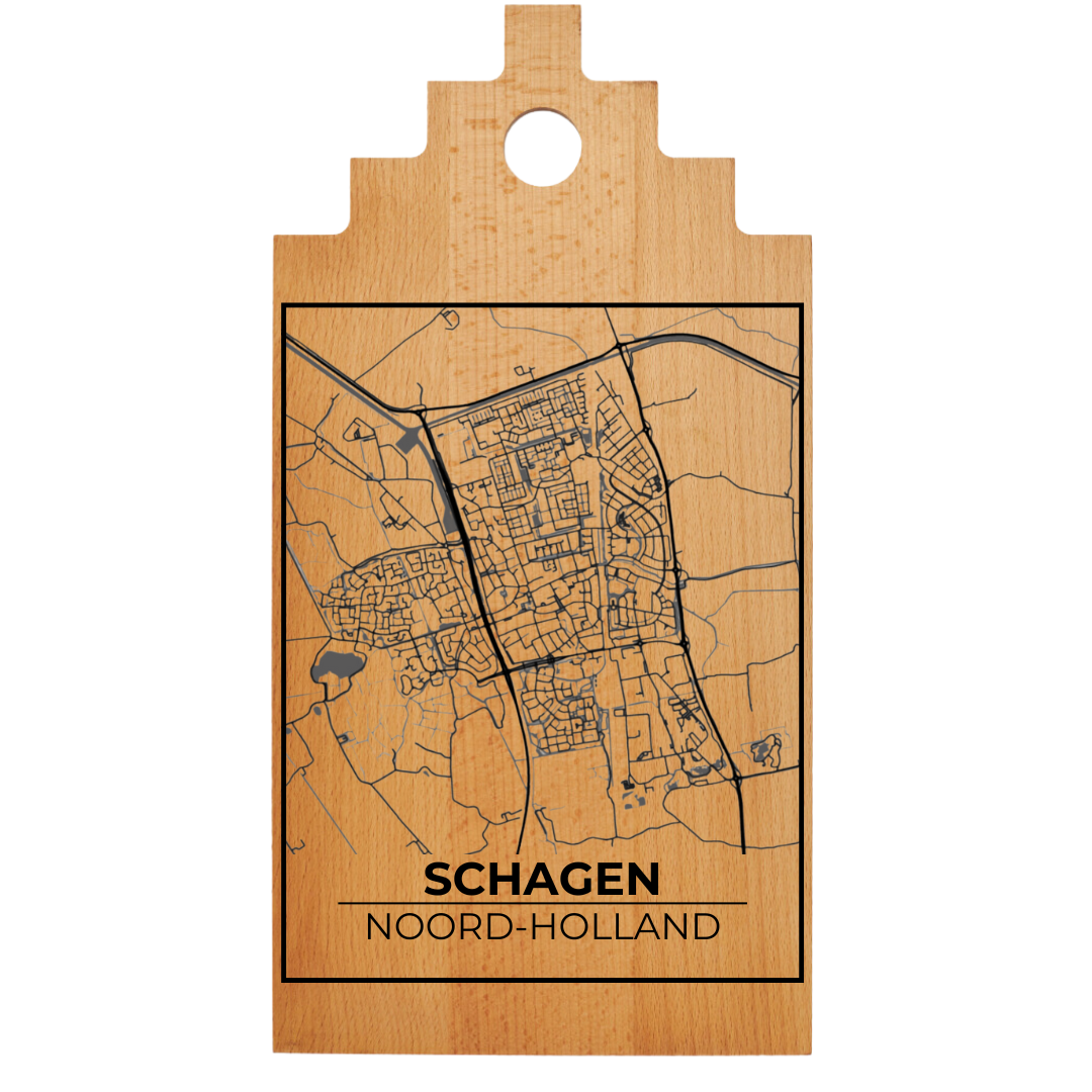 Borrelplank met Plattegrond  39x20 cm | Schagen