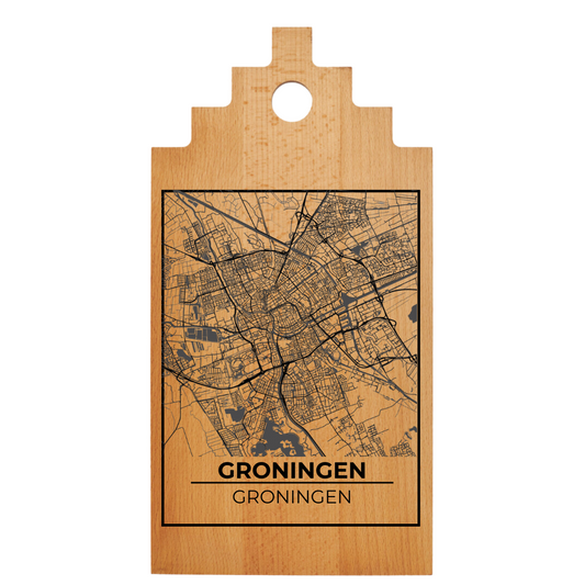 Borrelplank met Plattegrond  39x20 cm | Groningen