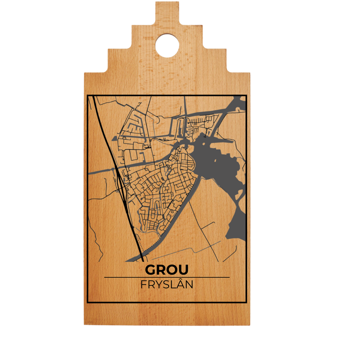 Borrelplank met Plattegrond  39x20 cm | Grou