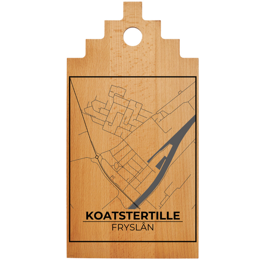 Borrelplank met Plattegrond  39x20 cm | Koatstertille (Kootstertille)