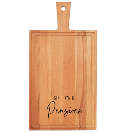 Houten Borrelplank 38 x 20 cm – Geniet van je Pensioen