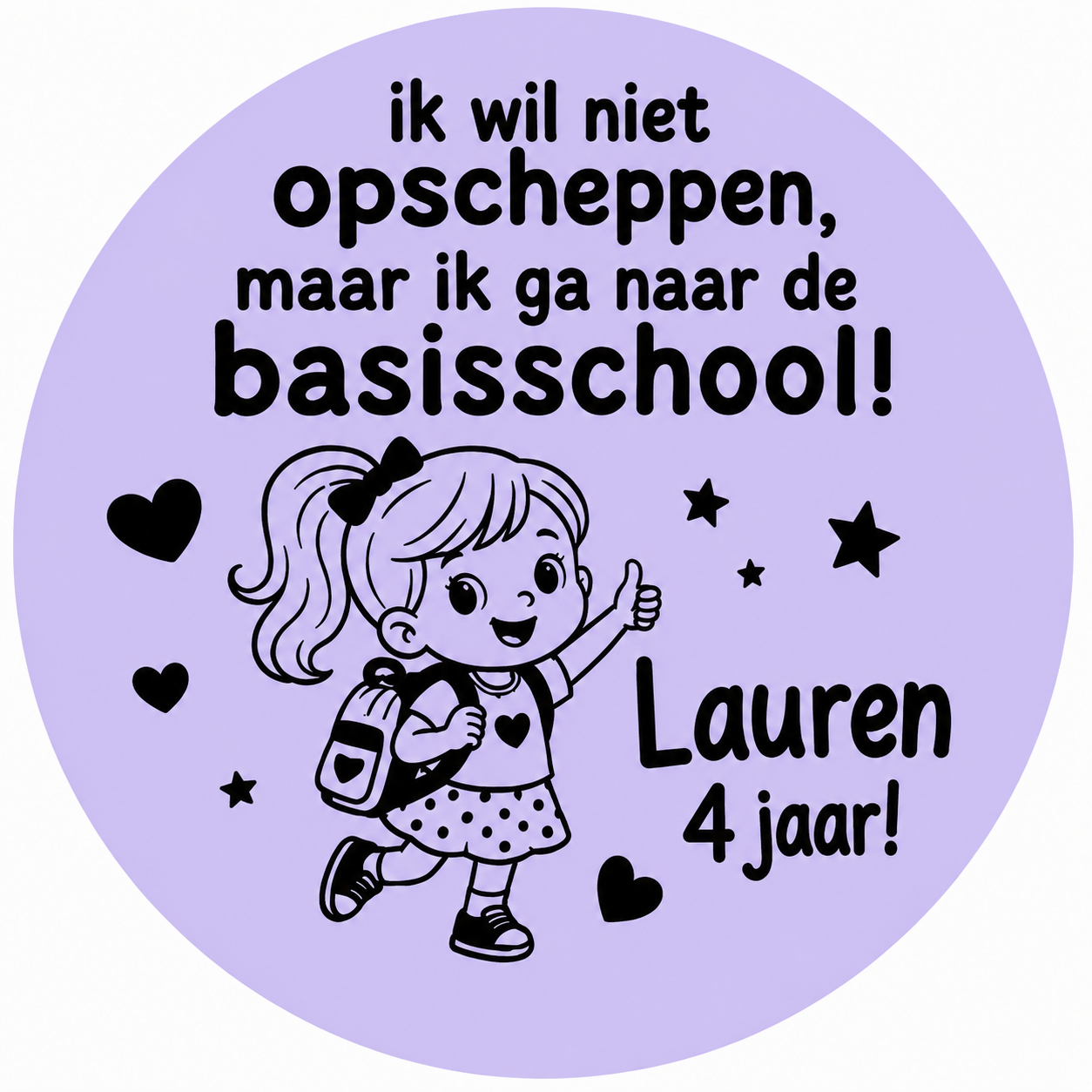 10 Gepersonaliseerde Stickers | Ik wil niet opscheppen, maar ik ga naar de basisschool | Meisje